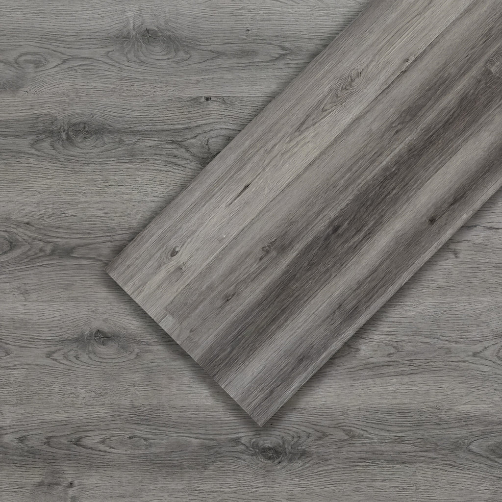 24 Pack Gray Vinyl Floor Tiles - Waterproof Vinyl Plank Flooring with Wood Grain Design