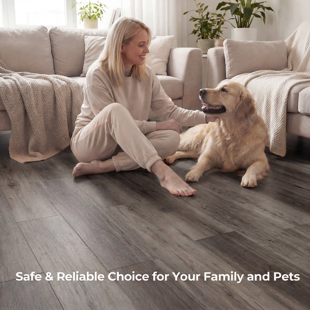 24 Pack Gray Vinyl Floor Tiles - Waterproof Vinyl Plank Flooring with Wood Grain Design