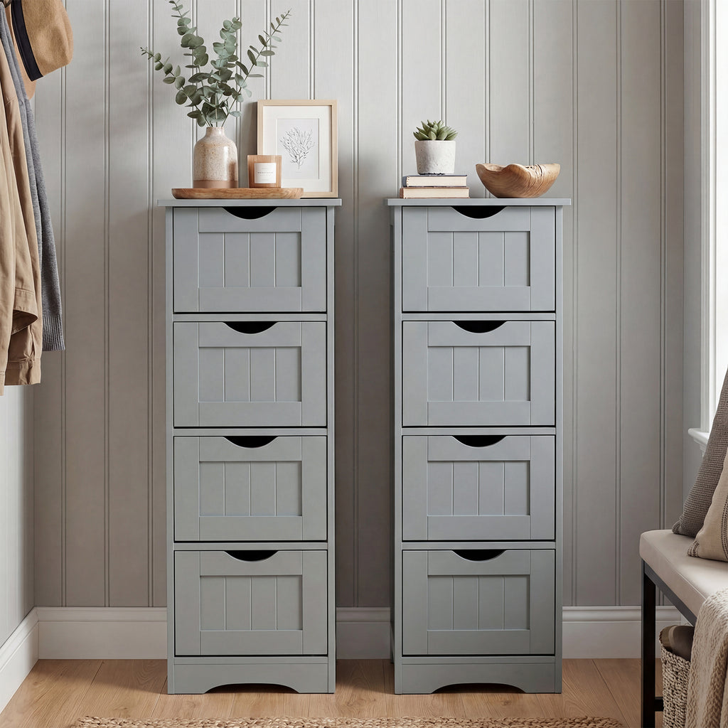 4-Drawer Freestanding Floor Cabinet, Gray