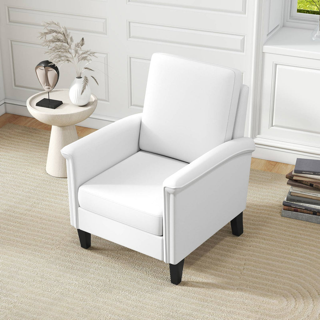 Floral Accent Chair with Wood Legs - Beige
