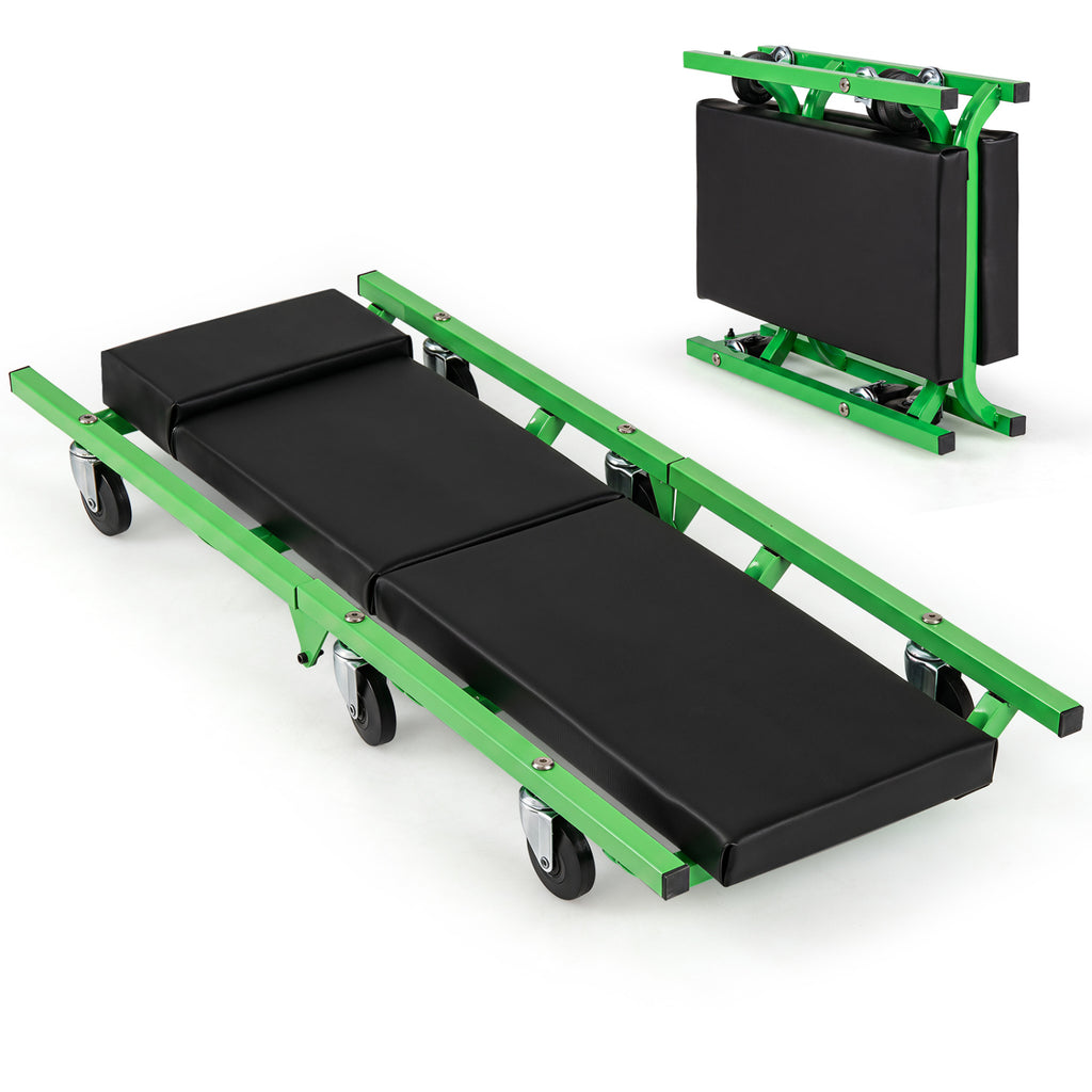 Foldable Automotive Creeper with 360° Swivel Wheels 330 lbs for Garage