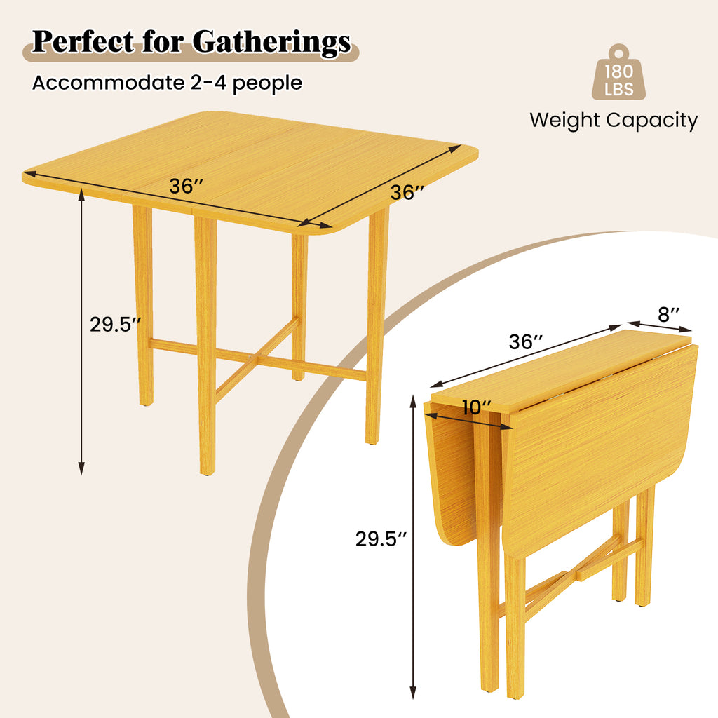 Foldable Dining Table for 2-4 People, Natural