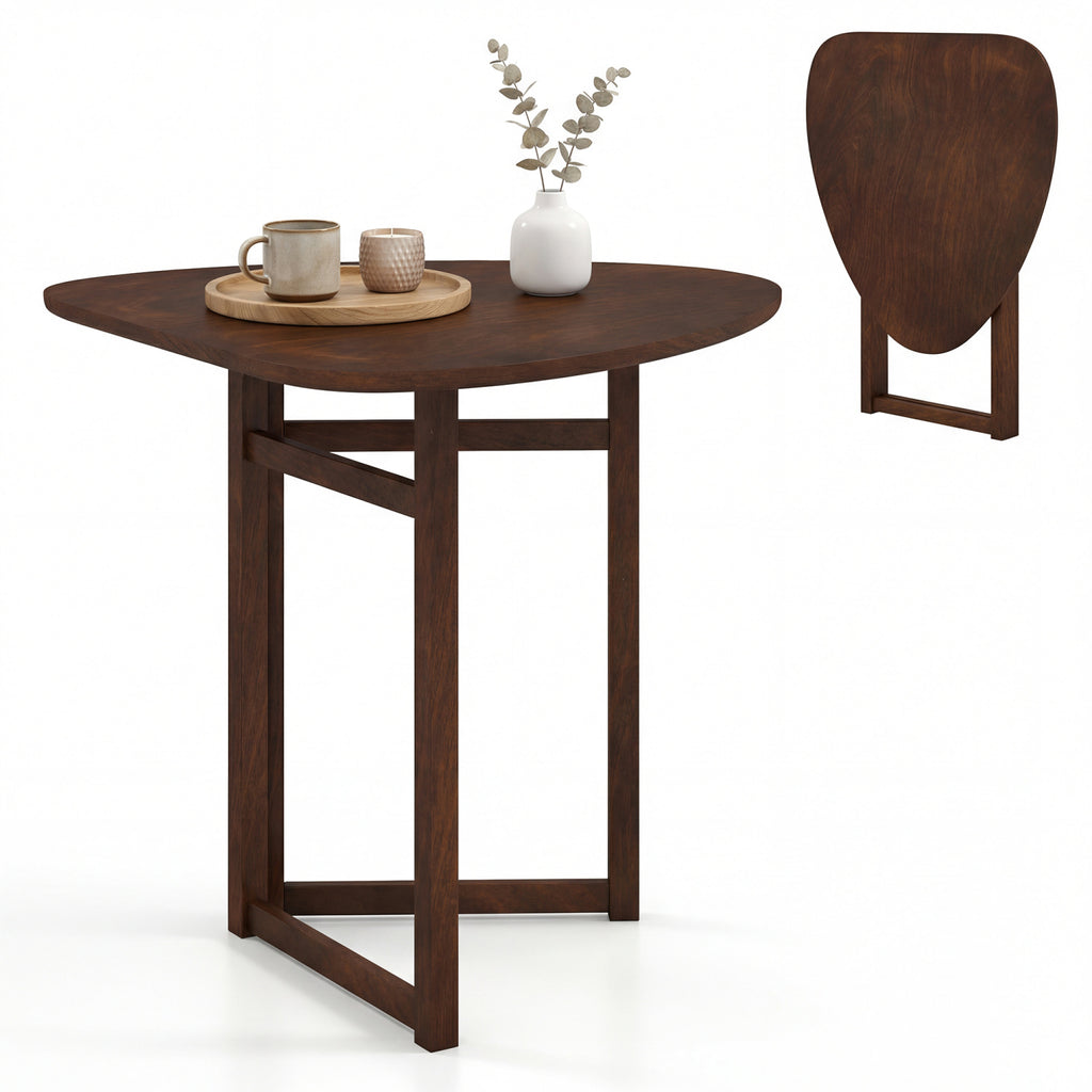 Foldable Dining Table 31.5" Triangular - Walnut