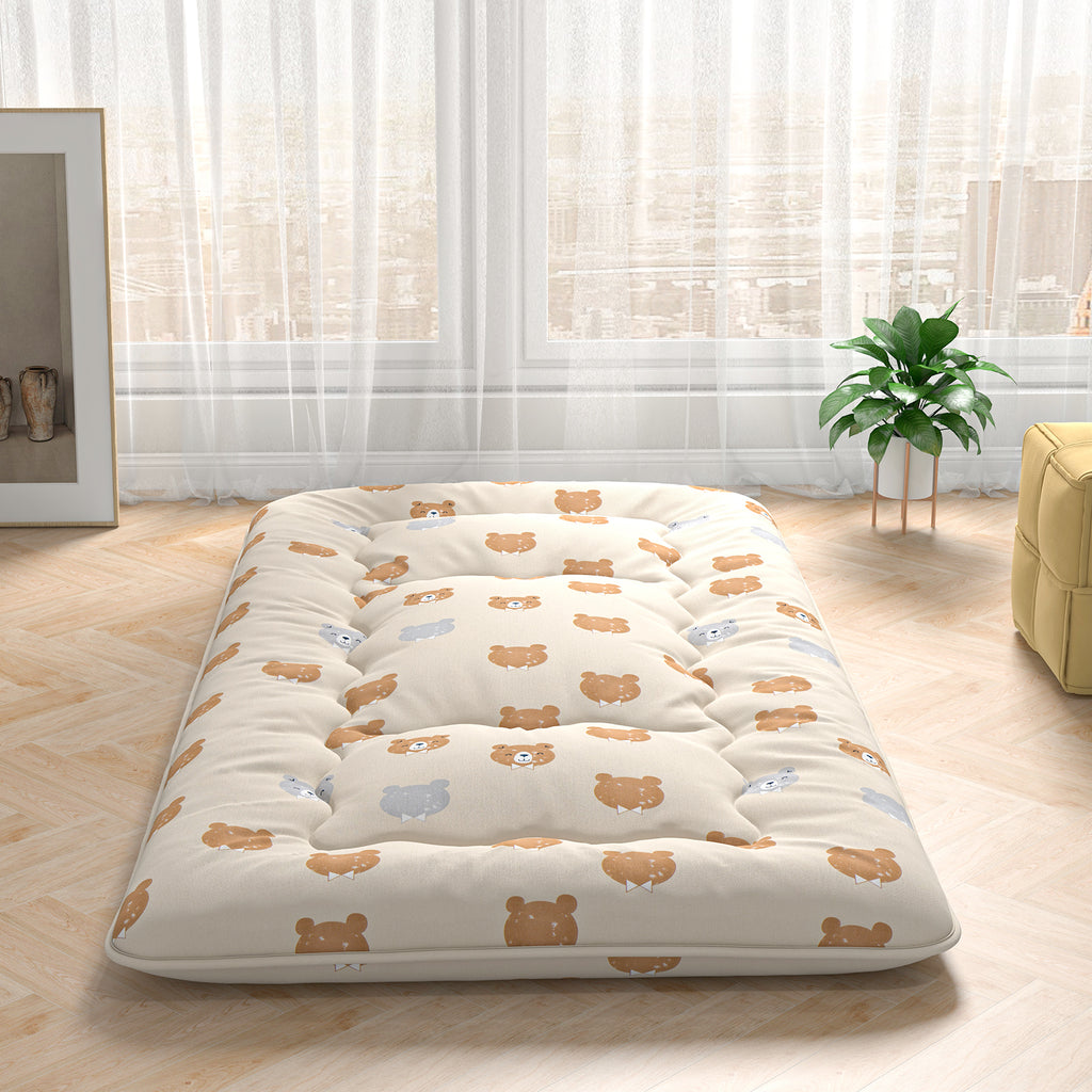 Foldable Twin Futon Mattress with Washable Cover & Carry Bag