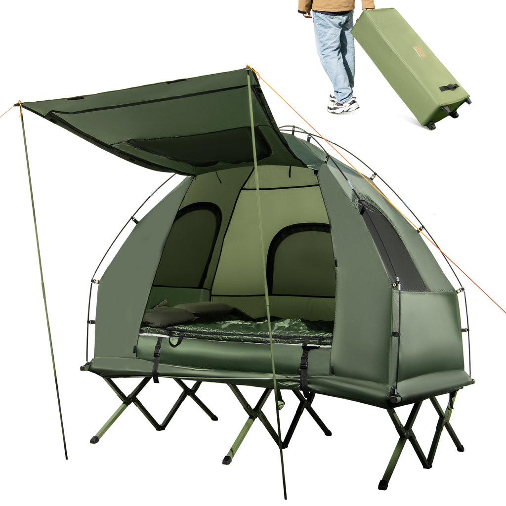 5-in-1 2-Person Foldable Outdoor Camping Tent Cot with Air Mattress