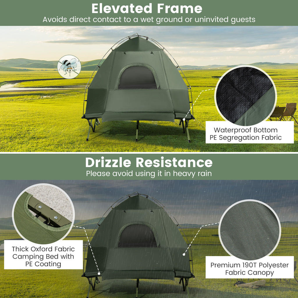 5-in-1 2-Person Foldable Outdoor Camping Tent Cot with Air Mattress