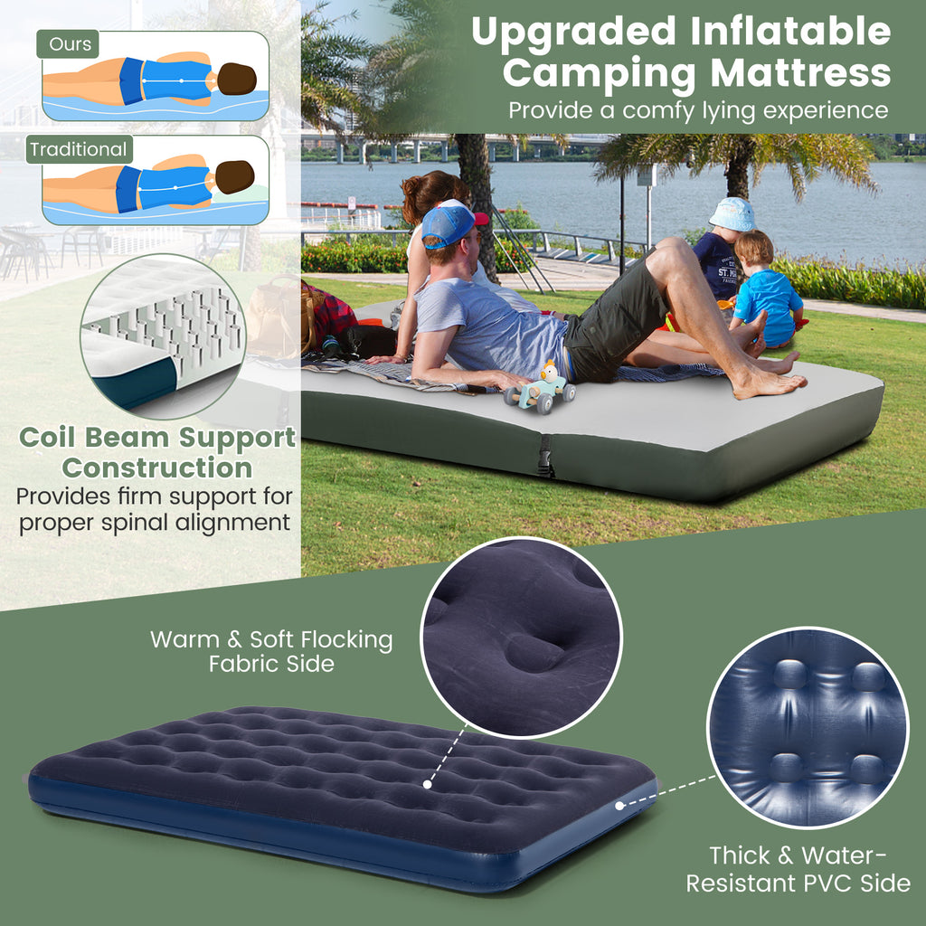 5-in-1 2-Person Foldable Outdoor Camping Tent Cot with Air Mattress
