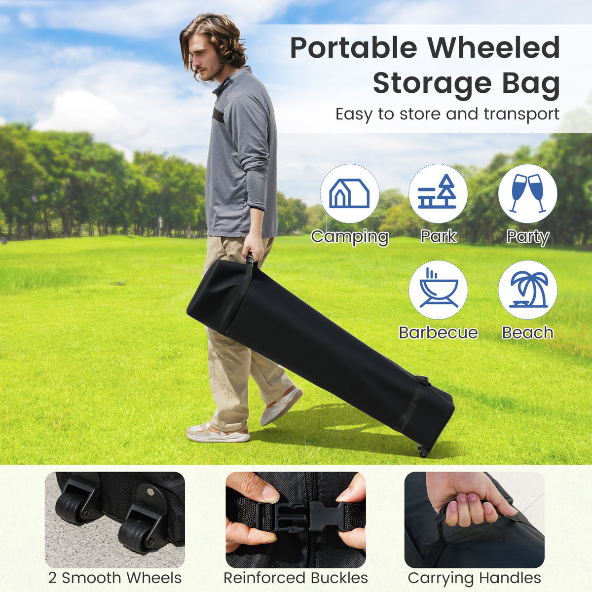 Foldable 10 X Feet Pop up Canopy Tent with Wheeled Bag