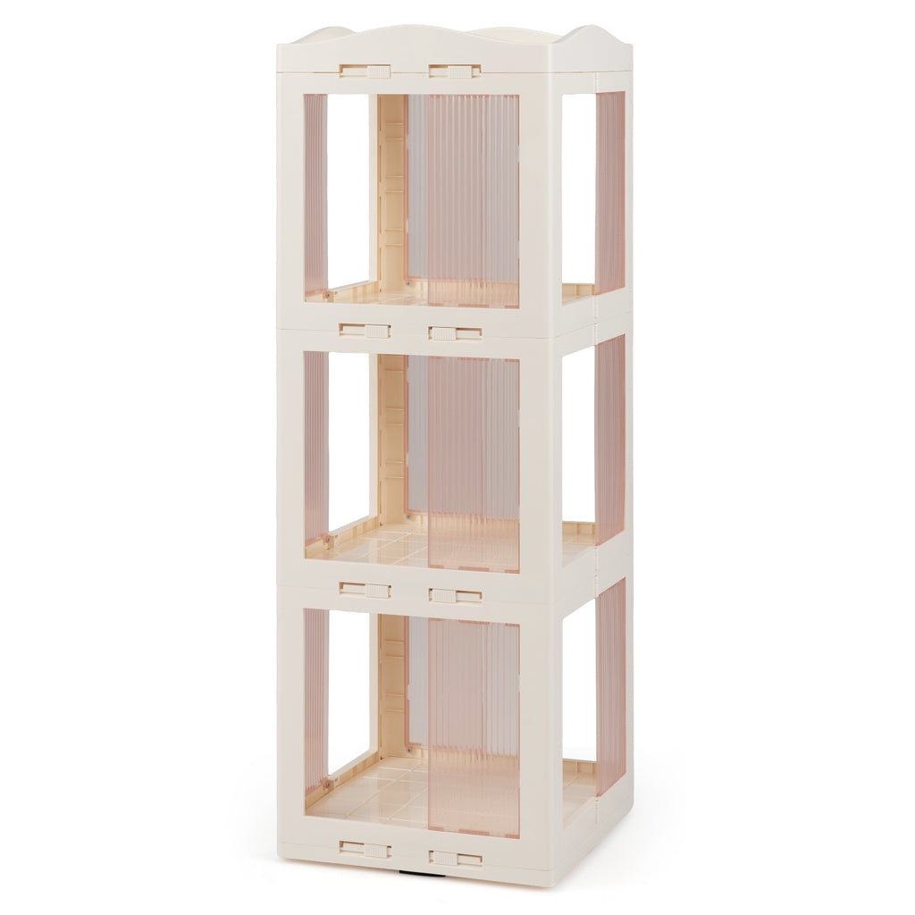 4-Tier Rotating Bookshelf with Swivel Base - White