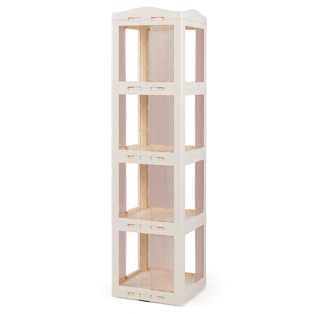 3-Tier Rotating Bookshelf with Swivel Base, White