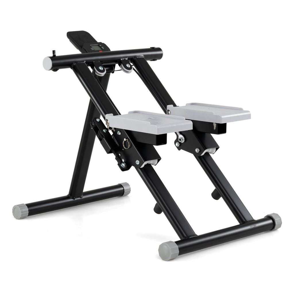 Foldable Stair Stepper with Detachable Handlebar - Black Home Cardio Equipment