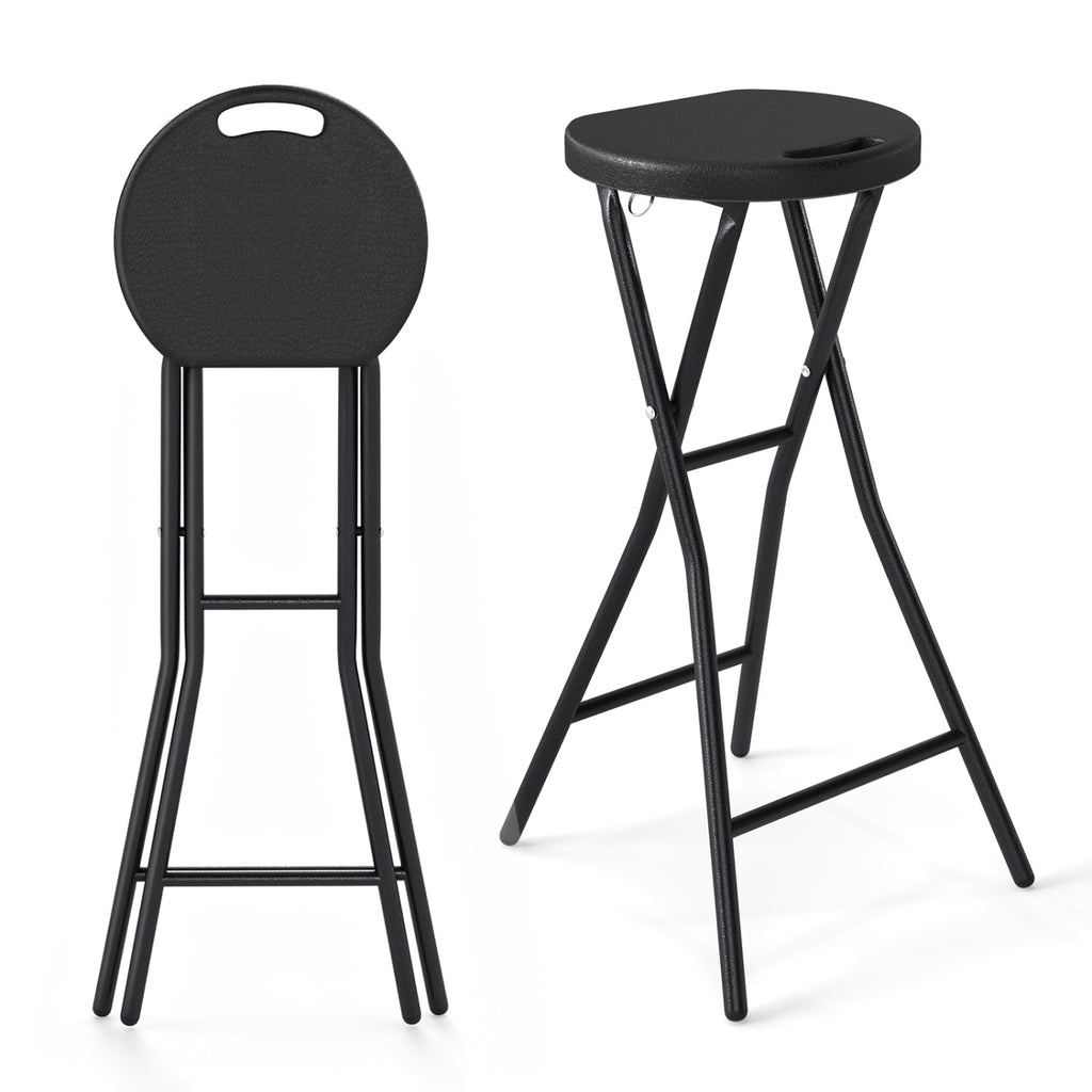 Set of 2 Folding Bar Stools 27.5" - Black