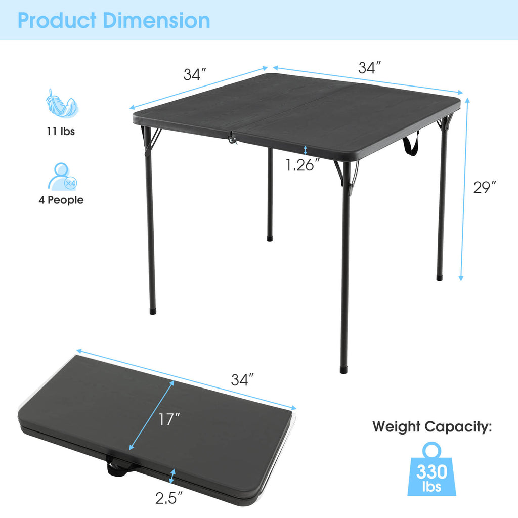 34 Inch Folding Camping Table - Gray