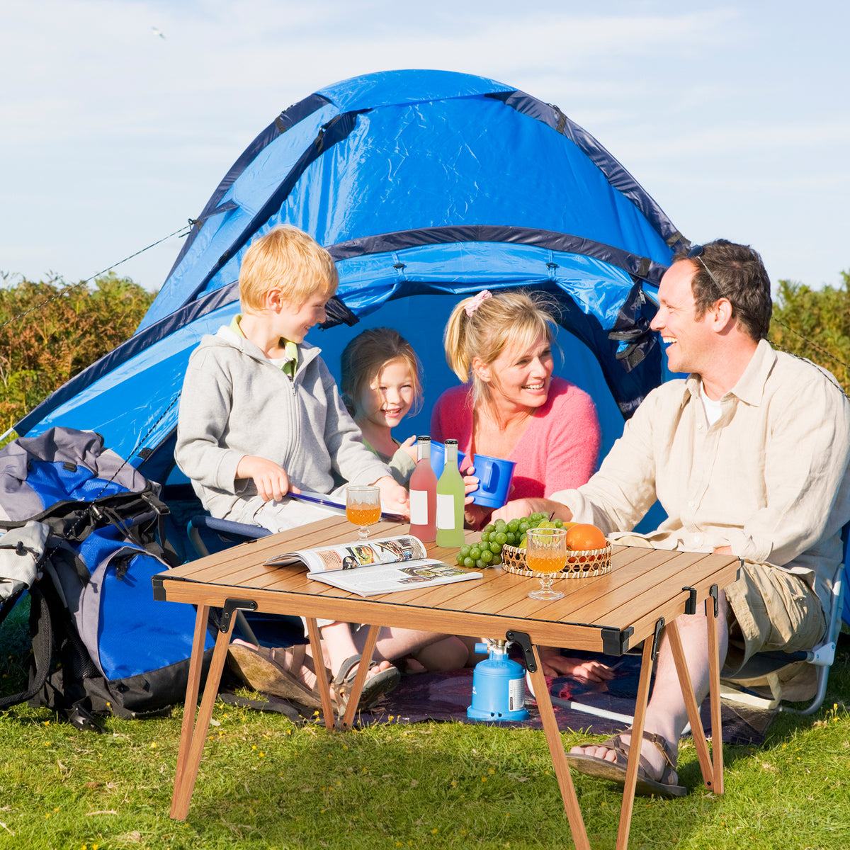Folding Camping Table Picnic with Storage Bag and Waterproof Desktop
