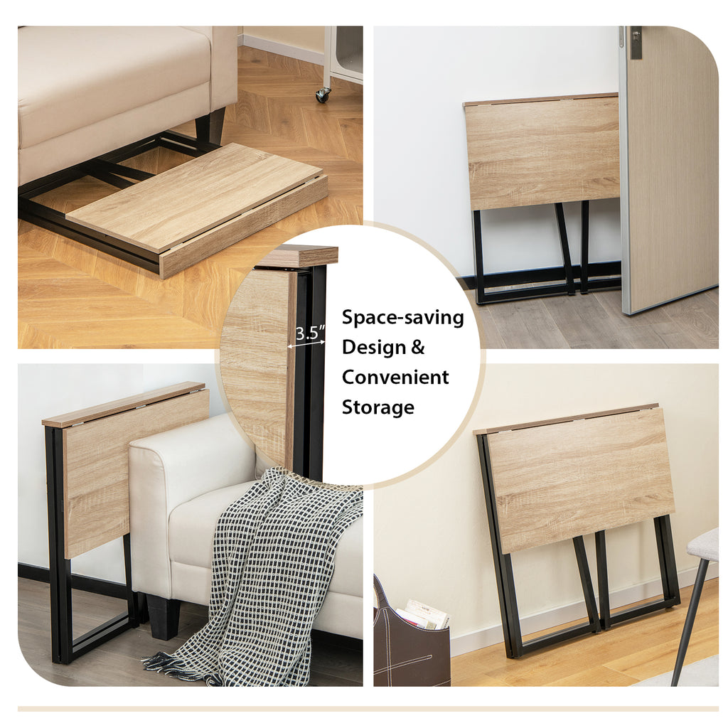 31 Inch Folding Computer Desk for Home Office - Natural