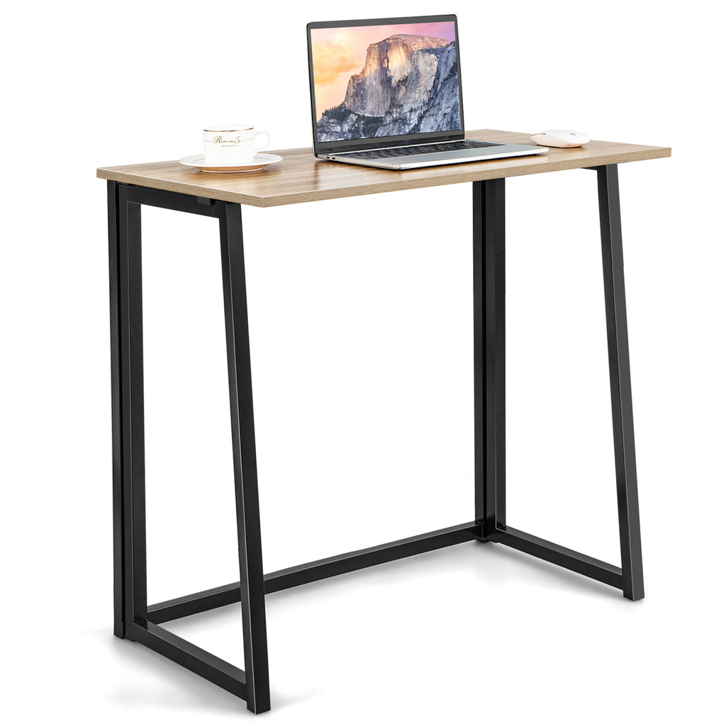 31 Inch Folding Computer Desk for Home Office - Natural