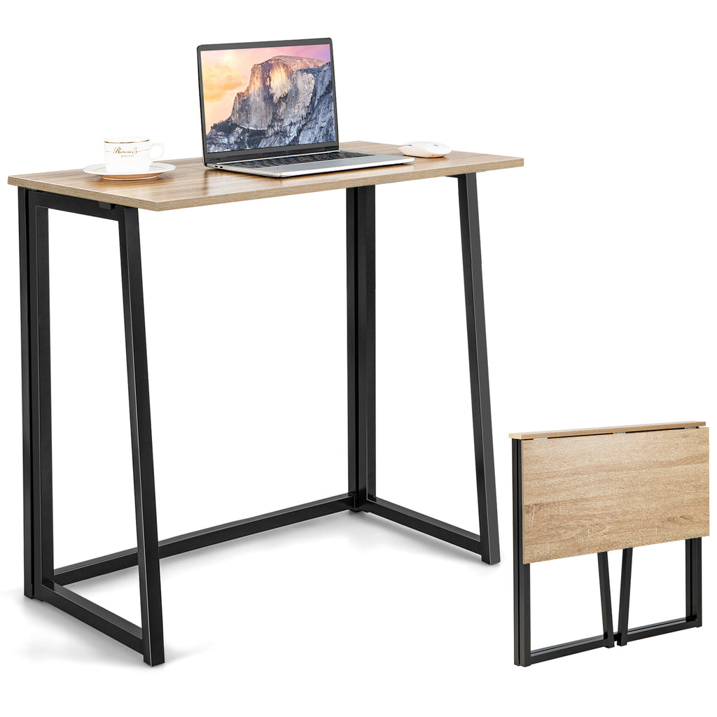 31 Inch Folding Computer Desk for Home Office - Natural