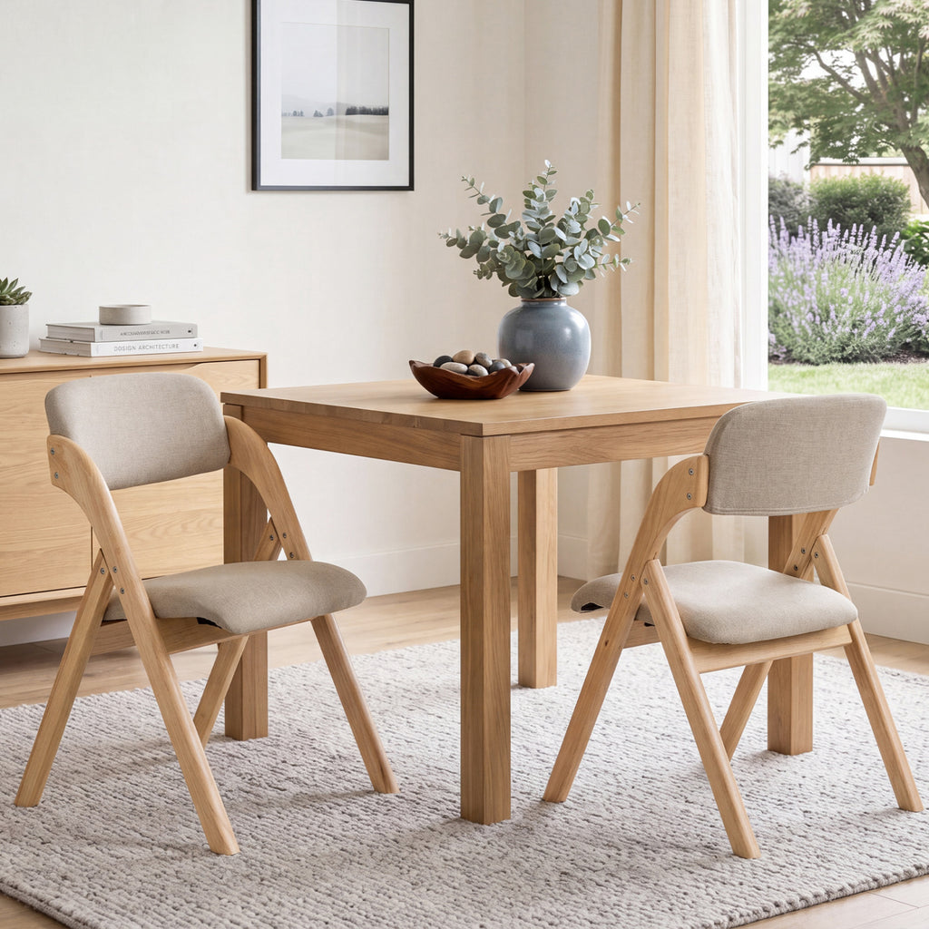 Folding Dining Chairs with Cushion, Set of 2