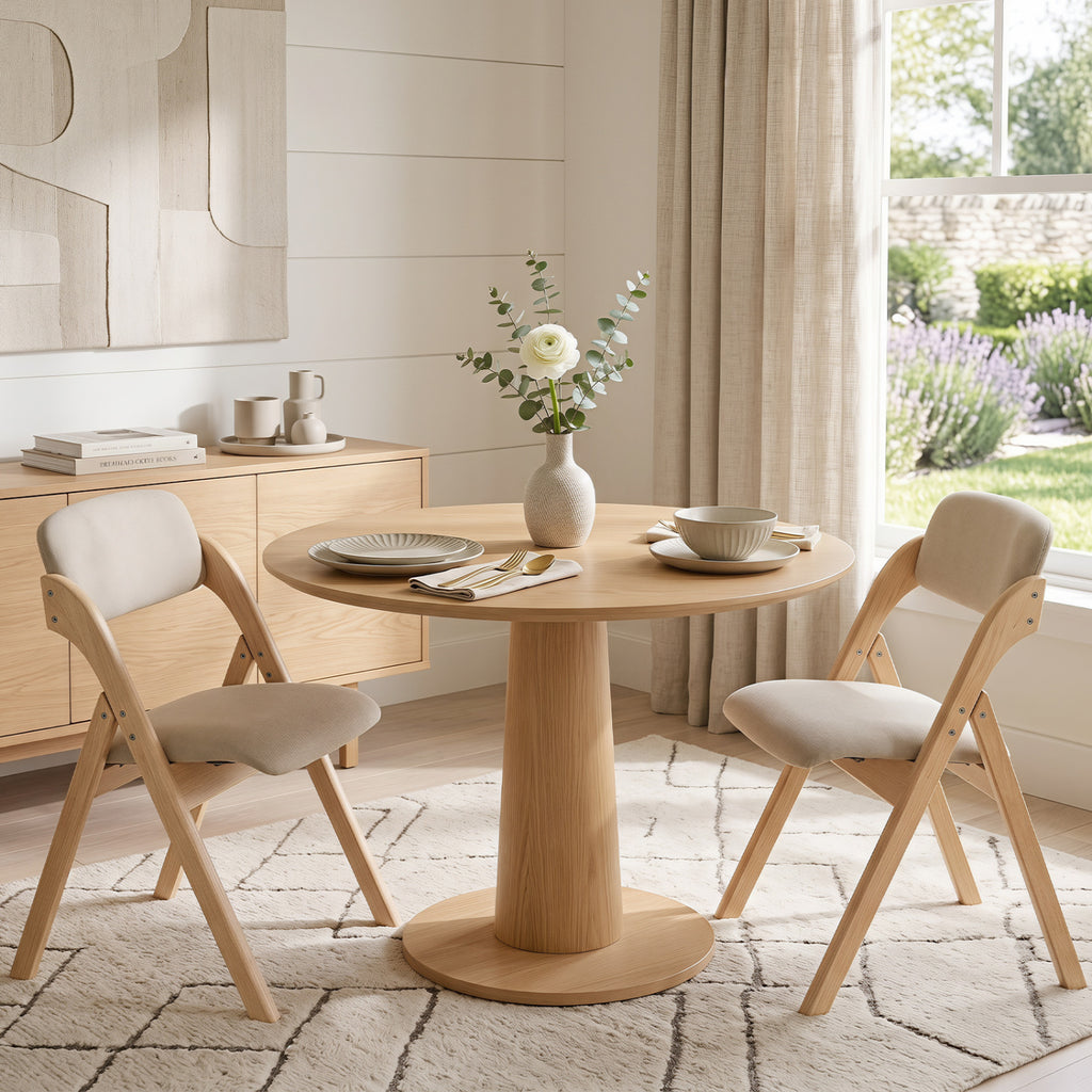 Folding Dining Chairs with Cushion - 2 Pieces