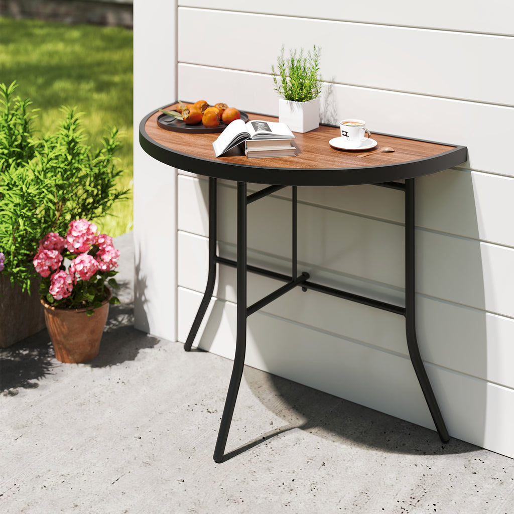 Half-Round Folding Event Table, 35.5" x 35.5" - Metal Frame