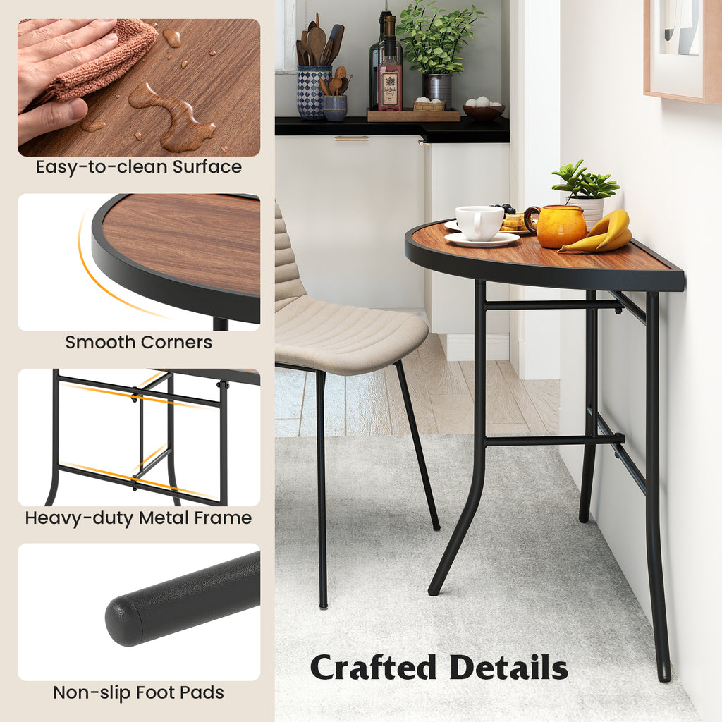 Half-Round Folding Event Table with Metal Frame