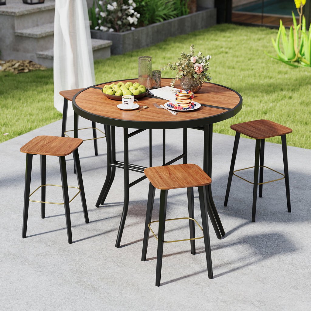 Half-Round Folding Event Table, 35.5" x 35.5" - Metal Frame