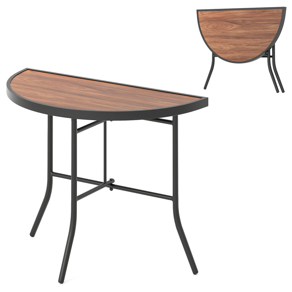 Half-Round Folding Event Table, 35.5" x 35.5" - Metal Frame