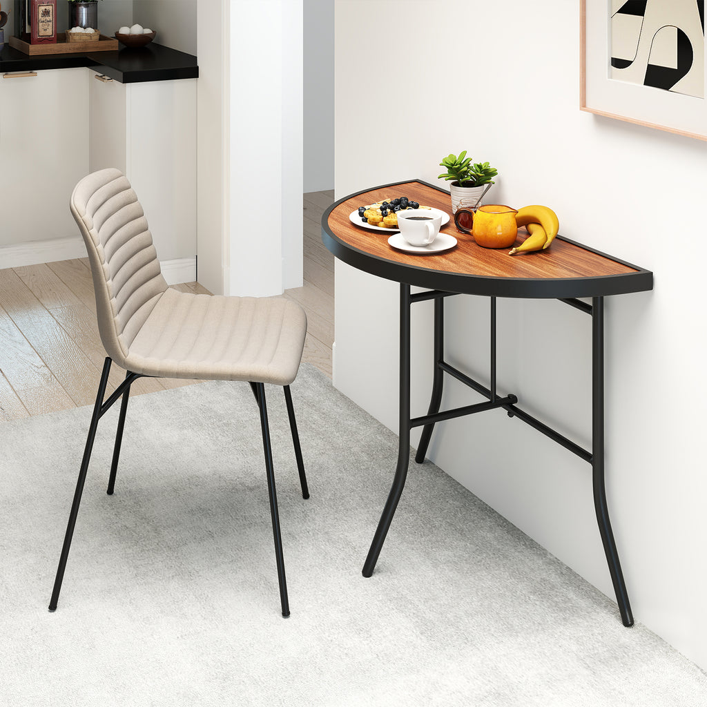 Half-Round Folding Event Table, 35.5" x 35.5" - Metal Frame