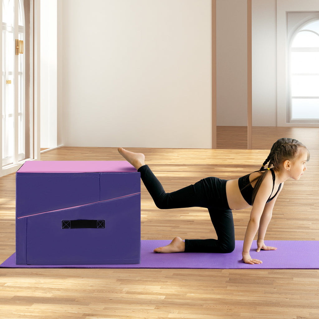 Yellow Folding Incline Gymnastics Tumbling Mat with EPE Foam 23.5 Inches