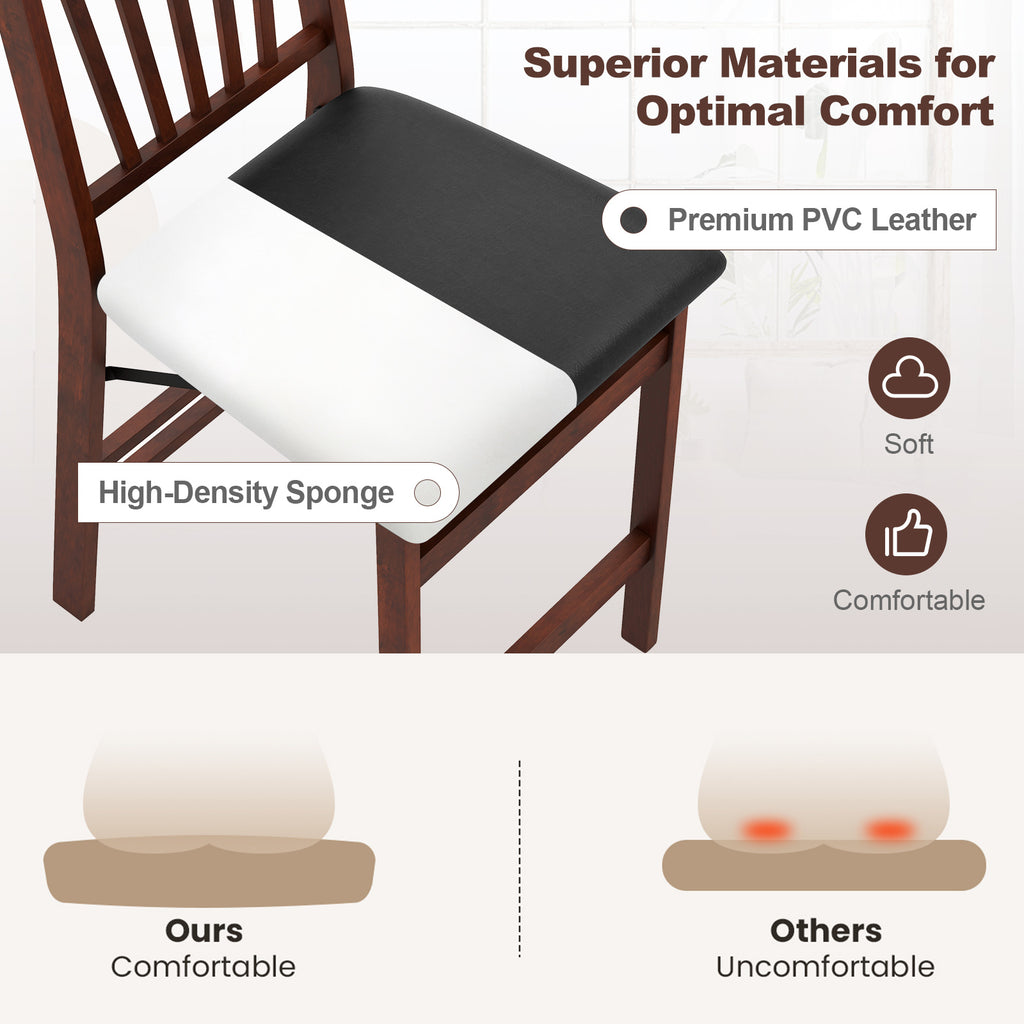 Folding Counter Height Bar Stool with Padded Seat - Brown