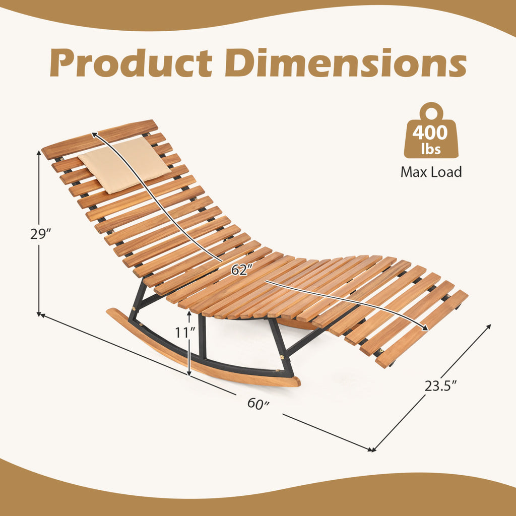 Folding Patio Lounge Chair with Double-Sided Cushioned Seat