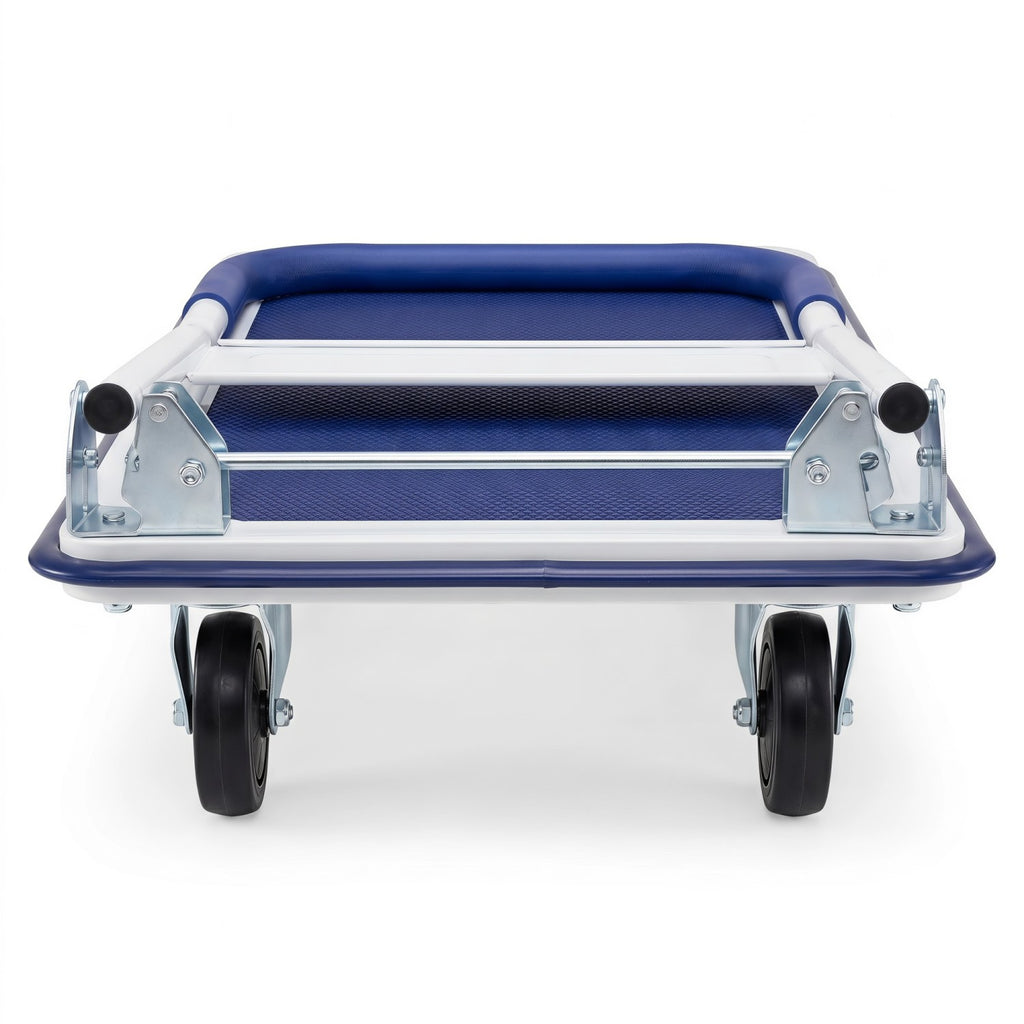 Folding Platform Hand Truck with 4 Wheels & Collapsible Bed for