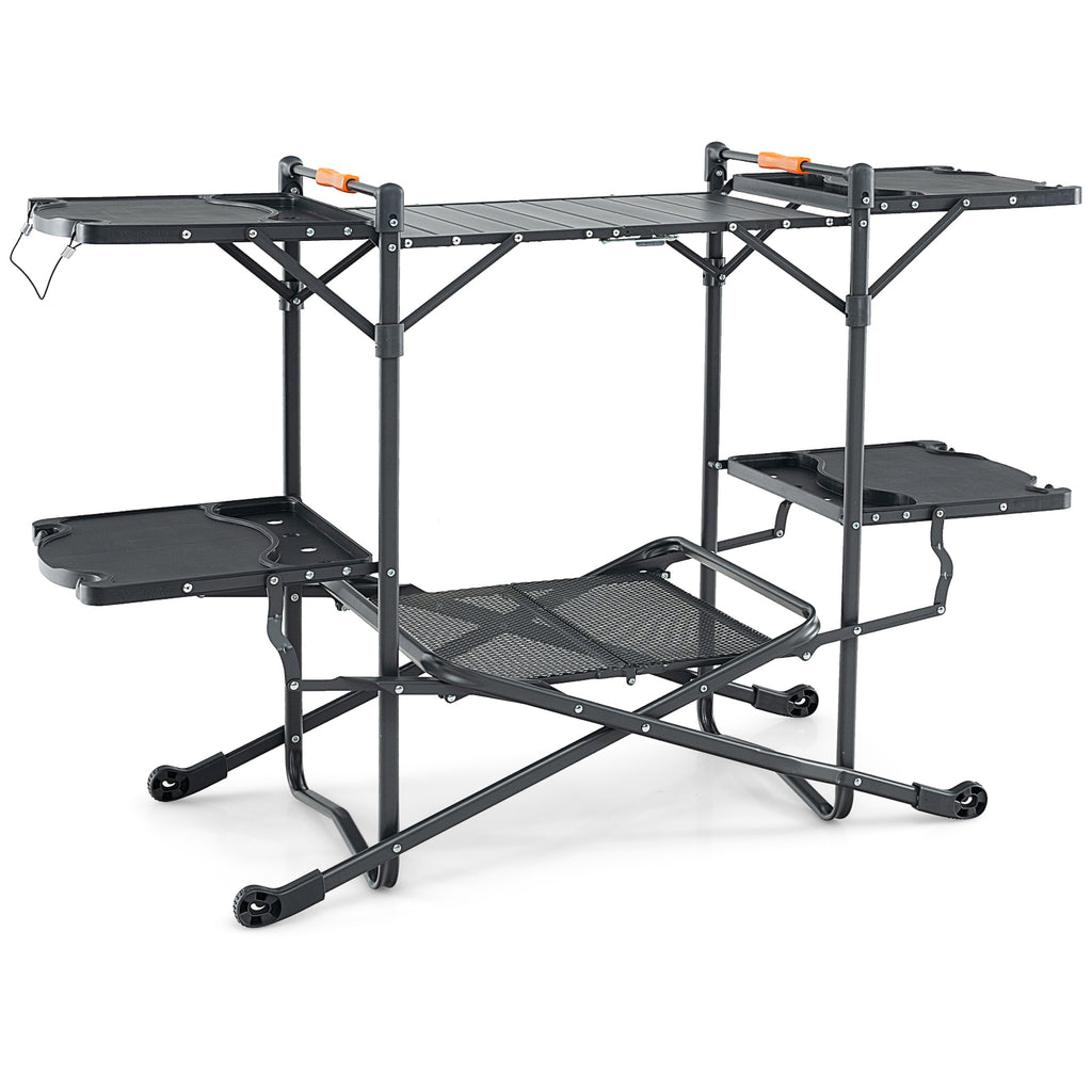 Foldable Outdoor BBQ Table Grilling Stand