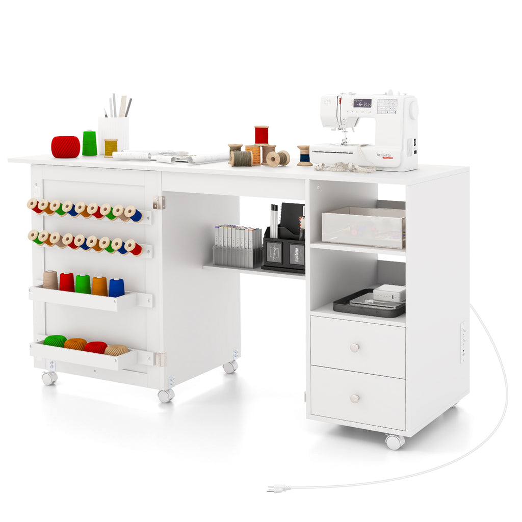 Multifunctional Folding Sewing Machine Craft Station with Storage