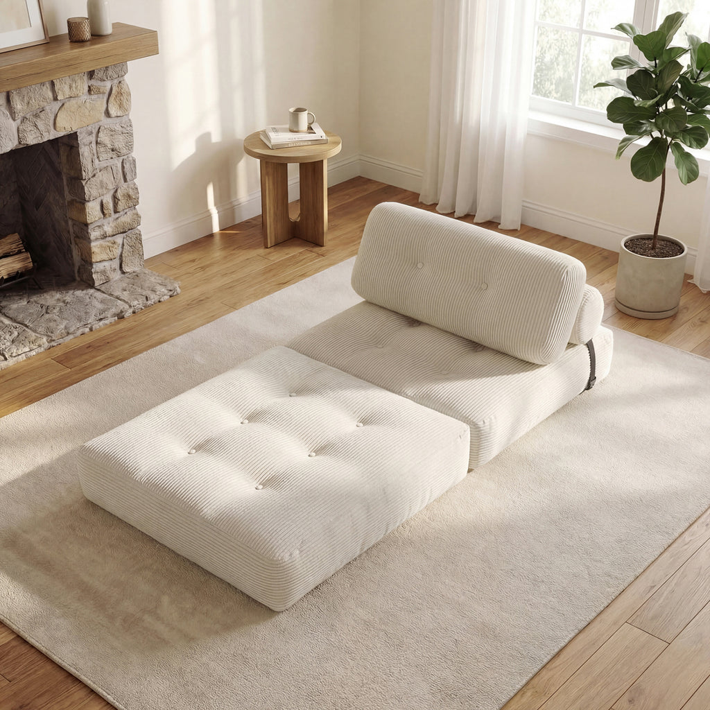 Folding Sofa Bed 3-in-1 Lounger with Pillow, Gray