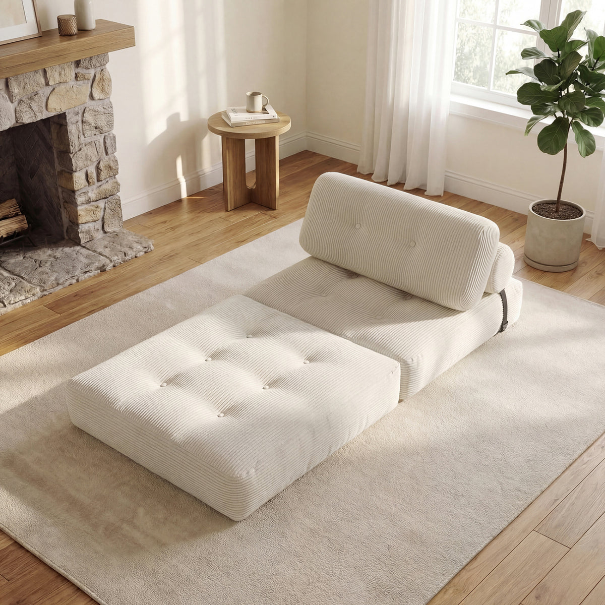 Folding Sofa Bed 3-in-1 Lounger with Pillow, Gray