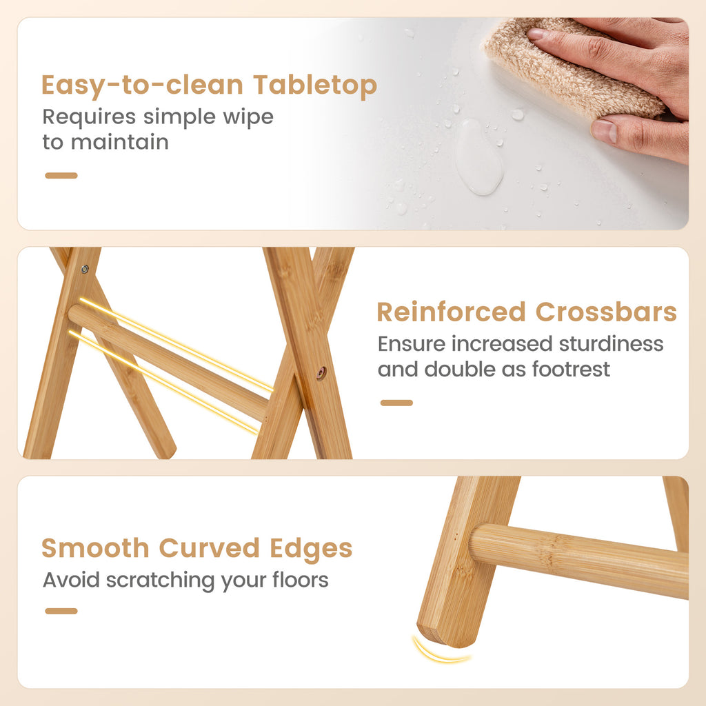 Folding TV Tray Table - White