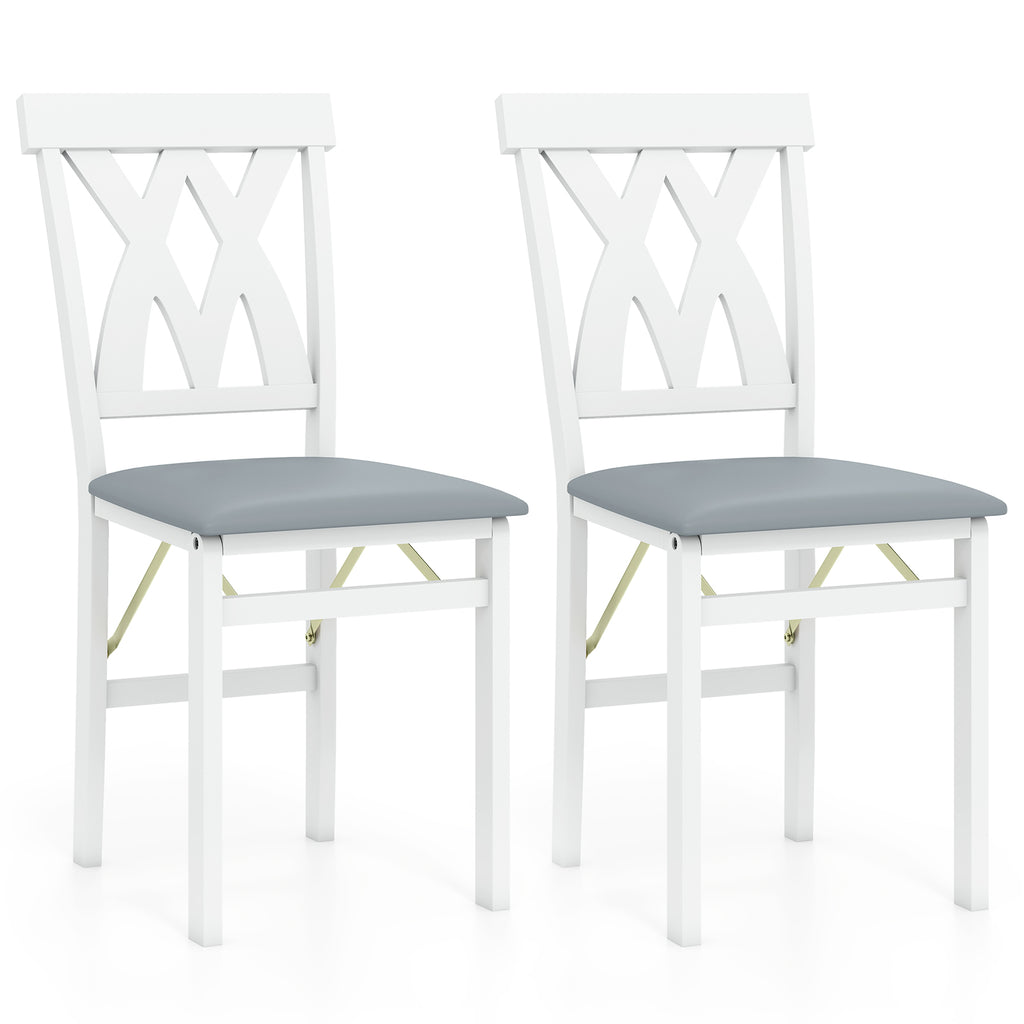 Folding Dining Chair Set of 2 - White