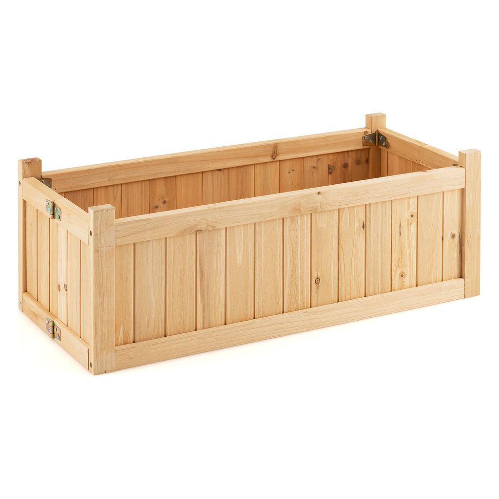 Folding Wooden Raised Garden Bed 27.5 x 12 x 10 inches