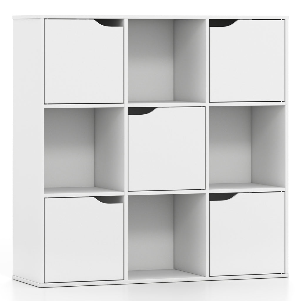 9-Cube Wooden Freestanding Bookcase for Home and Office