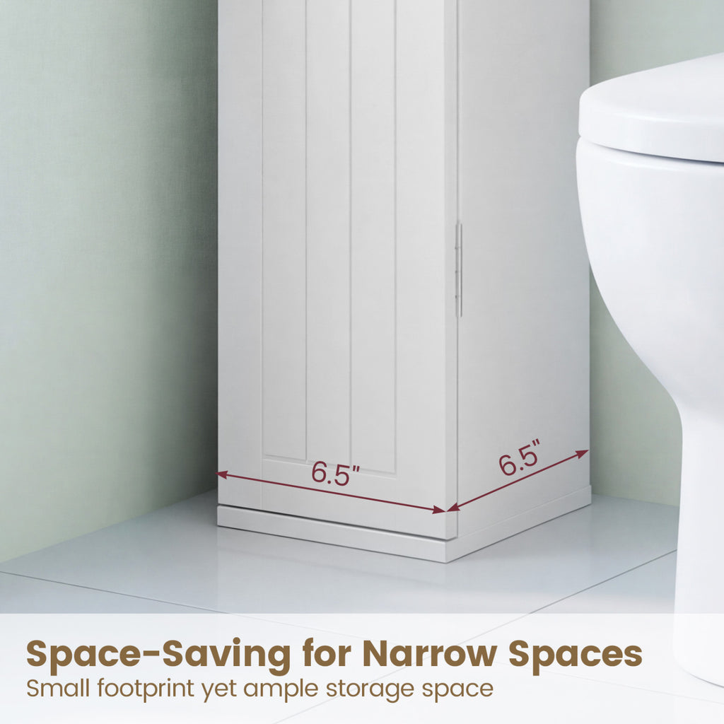 Free Standing Toilet Paper Holder with 4 Shelves and Top Slot for