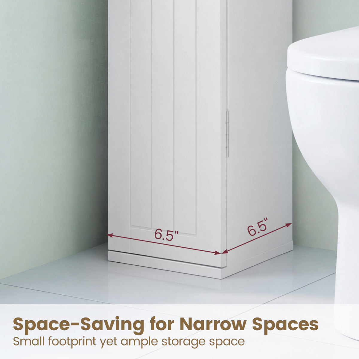 Free Standing Toilet Paper Holder with 4 Shelves and Top Slot for