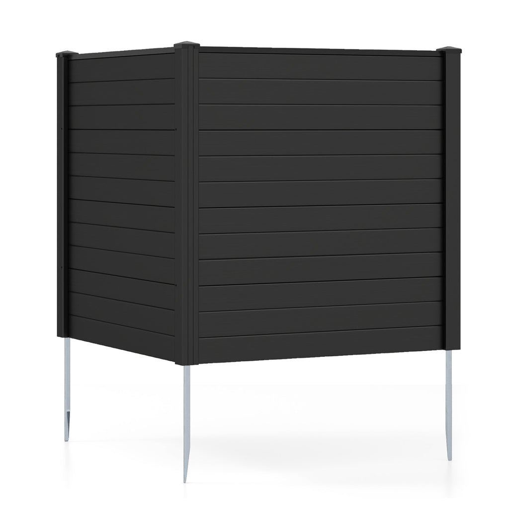 3-Panel Wood Air Conditioner Fence with Planter Box Freestanding