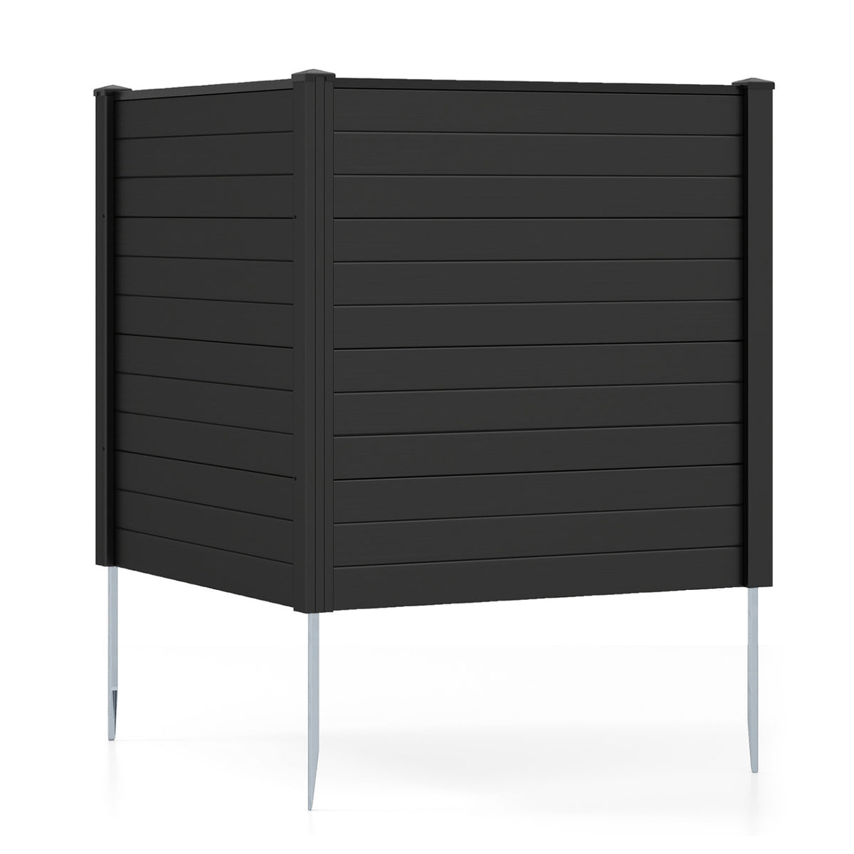 3-Panel Wood Air Conditioner Fence with Planter Box Freestanding