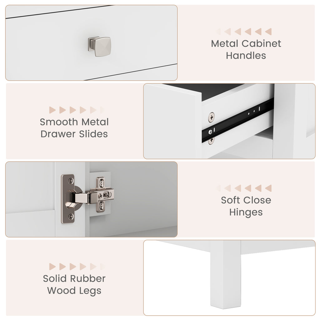 Freestanding Bathroom Vanity Unit with Basin Floor Storage Cabinet