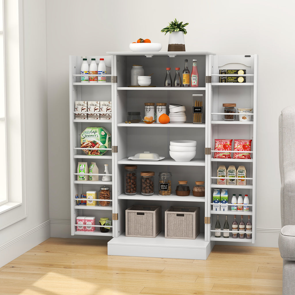 White Sideboard Buffet Cabinet with 2 Doors & Anti-Tipping