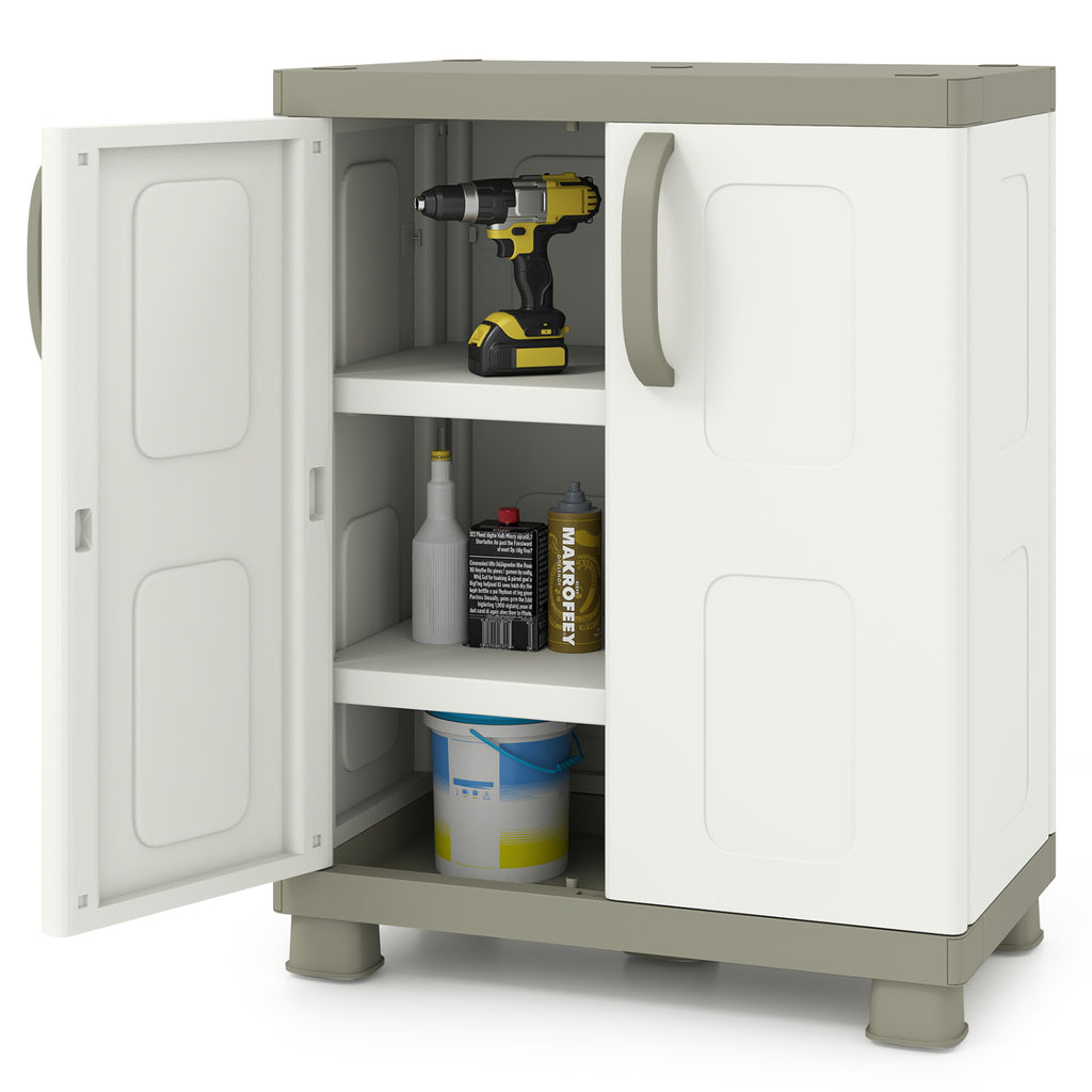 Freestanding Buffet Cabinet Sideboard with 2 Doors & Adjustable Shelves – Beige