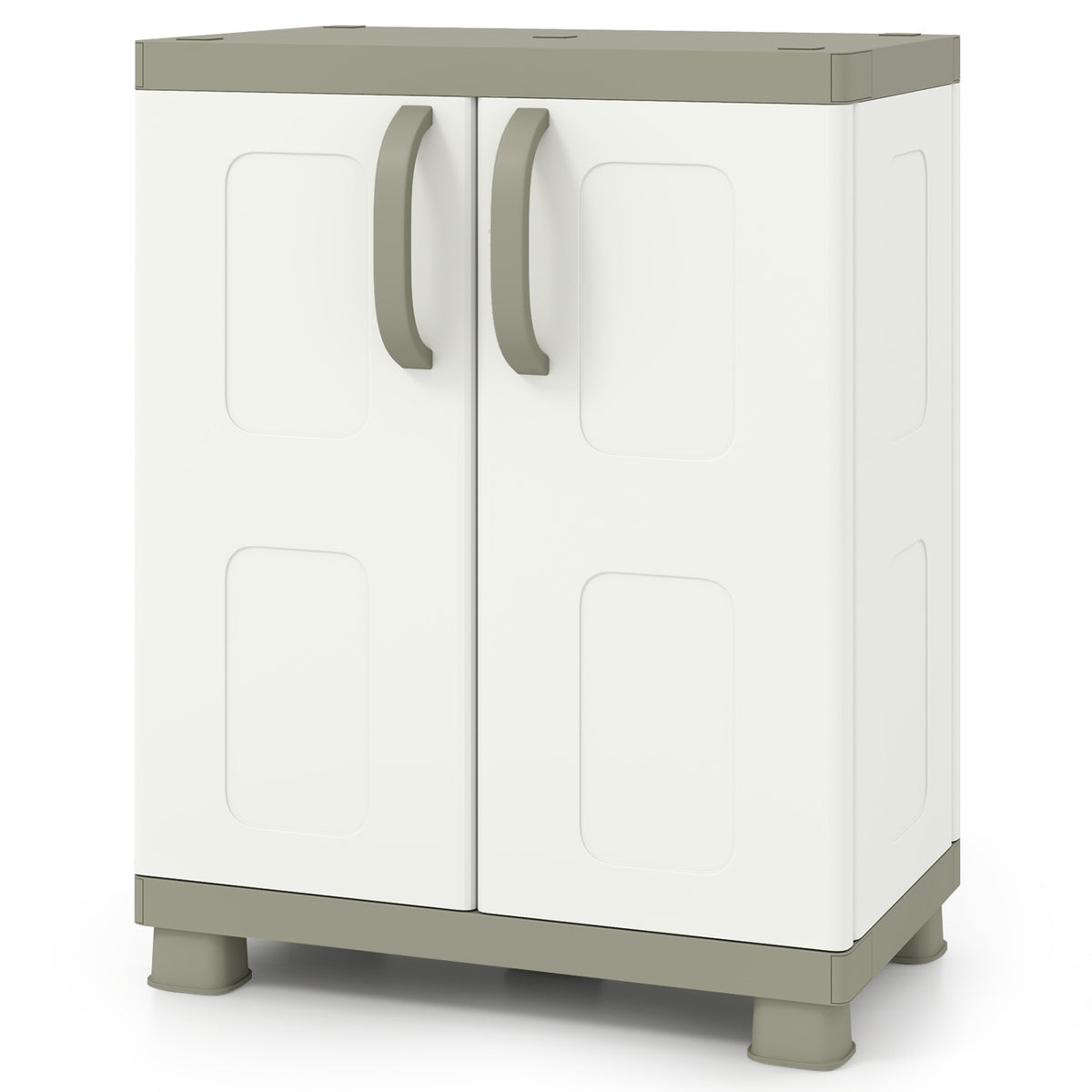 Freestanding Buffet Cabinet Sideboard with 2 Doors & Adjustable Shelves – Beige