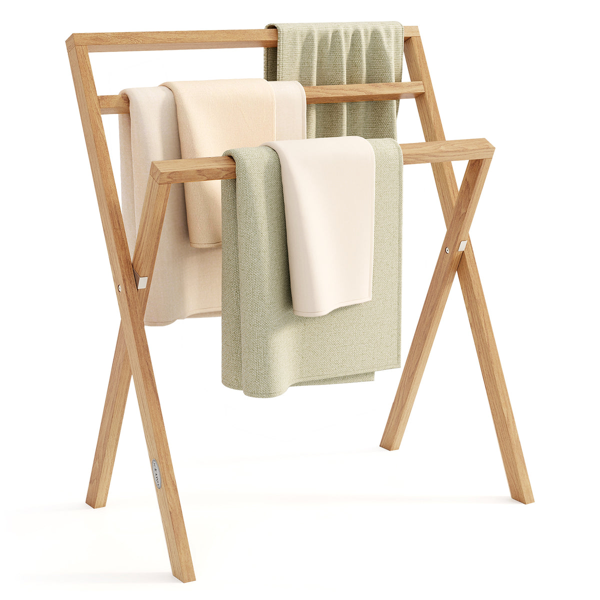 3-Tier Teak Wood Towel Rack - 43.5-inch H
