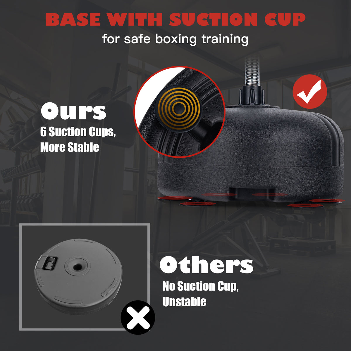 Adjustable Freestanding Punching Bag with Fillable Base and Breathable Boxing Gloves - Red Variation